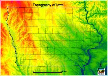 Topography of Iowa
